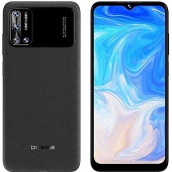 DOOGEE N40 Pro Android 11 Móvil Libres 4G, Helio P60 Octa-Core 6GB+128GB, 6.52'' HD+ Teléfono, Batería 6380mAh, Cámara Trasera Cuatro 20MP, Cámara Frontal 16MP, Huella Digital Dual SIM GPS Negro