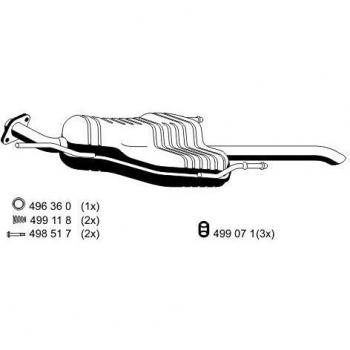 Silenciador trasero ERNST 054096 para OPEL Astra G Berline