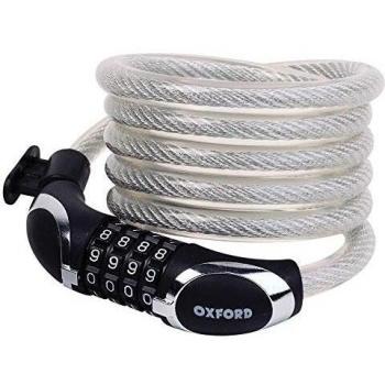 Oxford combi12 Cerradura de combinación, Unisex, 590-OF153, Transparente, 12 mm x 1800 mm