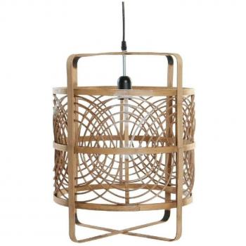 Lámpara de Techo DKD Home Decor Negro Natural Bambú Plástico 50 W 220 V 37 x 37 x 46 cm