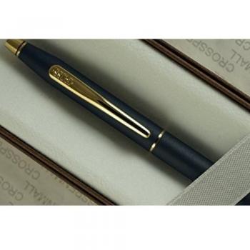Cross Made in the USA Classic Century Lamina Matte Blue and 23KT Gold Appointments BallPoint Pen . Made in Lincoln RI , USA by Cross