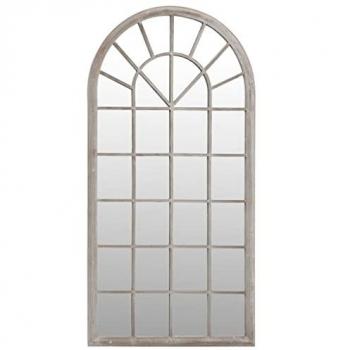 Espejo Colgante Decorativo de Hierro Color Arena para Uso Interior 90x45 cm