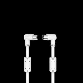 Cable de Antena Hama 00205057 - Cable coaxial de alta calidad con 90 dB de protección, longitud de 3 metros en color blanco