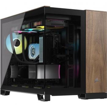 Corsair 2500X - Caja de PC Mid Tower mATX con Ventana de Cristal Templado - Negro/Nuez