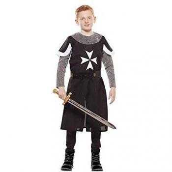EUROCARNAVALES Disfraz de Cruzado Medieval Negro para niño