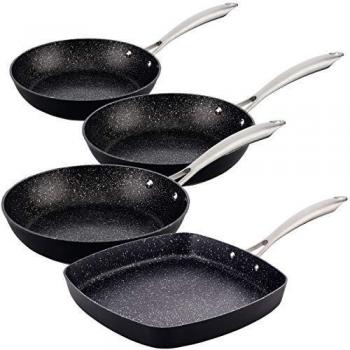 San Ignacio 3 20, 24 28 CM Vita Set de sartenes 20/24/28 + Grill 28 cms. Aluminio Forjado, inducción, Multicolor