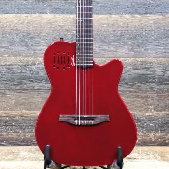 Godin Multiac Mundial Aztek Red Electro-Acoustic Classical Guitar with Case