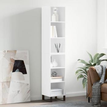 Aparador alto contrachapada blanco brillante 34,5x32,5x180 cm vidaXL