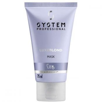 System Professional LipidCode LuxeBlond - Mascarilla para el cabello, 75 ml, fórmula nutritiva, ideal para cabellos rubios y decolorados, ayuda a mantener el brillo y la suavidad, contiene ingredientes que reparan