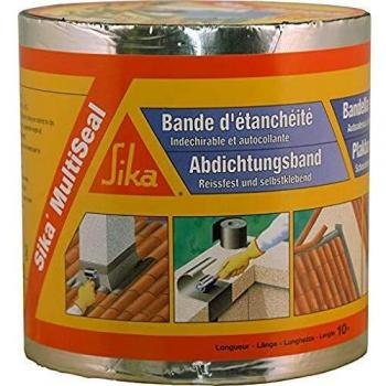Sika Multiseal SG, Aluminio, Banda autoadhesiva bituminosa soporte múltiple, para reparación de cubiertas y fisuras en edificios, 15cm x 12ml