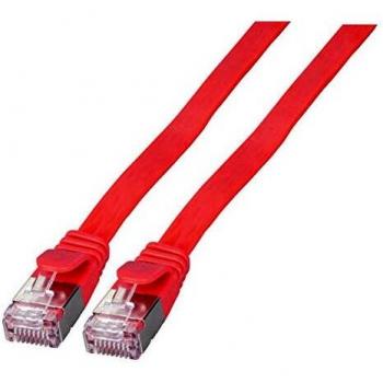 Cable de red plano Cat6a U/FTP Rojo 1m