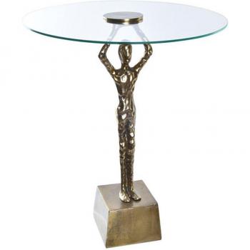 Mesita auxiliar DKD Home Decor Cristal Dorado Aluminio 46 x 46 x 57 cm