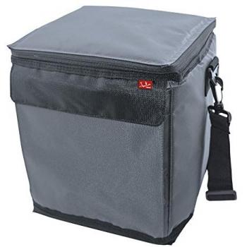 Jata Hogar Bolsa Nevera Porta Alimentos con Gel Refrigerante Integrado, Tela, Gris, 25x22x27 cm