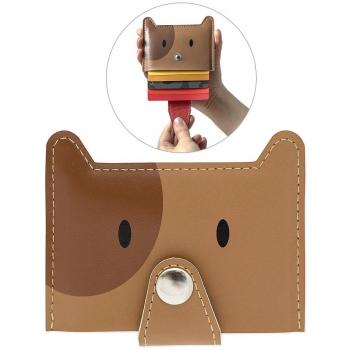 Balvi - Zoo-Wallet Tarjetero para 5 Tarjetas con Forma de Perro. Color: marrón. Divertida Mini-Carter