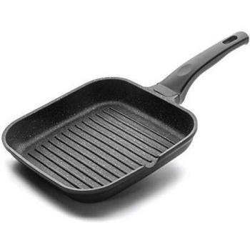Lacor - 24125 - Asador Liso Eco Piedra 24 cm - Negro