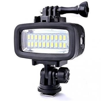 Sunix® Linterna de Mano Luz LED Regulable Tercera Persona para Buceo 40M Resistente al Agua Alta Energía, 20 LEDs 6W 700LM para Cámaras Deportivas DSLR GoPro Hero 3/4