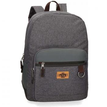 Mochila Pepe Jeans Irvin Adaptable para Portátil 15,6 en Poliéster, Color Gris