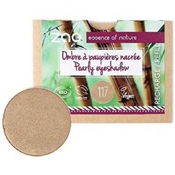 Zao Make Up - Recambio de sombra de ojos nacarada, 117 color bronce rosado