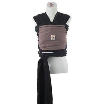 Ergobaby WRPBLKTPNL - Fular portabebés, color negro, color negro / marrón