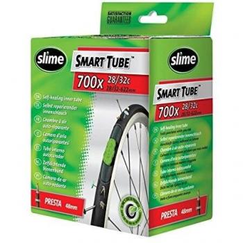 Slime 30062 Cámara Interior de Bicicleta con Sellante de Pinchazos Slime, Sellado Autónomo, Prevenir y Reparar, Válvula Presta, 28/32 - 622 mm