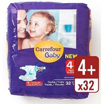 Carrefour bebé Ultra Dry tamaño 4 + Pañales Carry Pack 32 por paquete