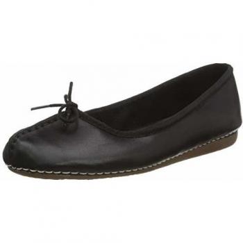Clarks Freckle Ice Black Leather Women's Ballet Flats
