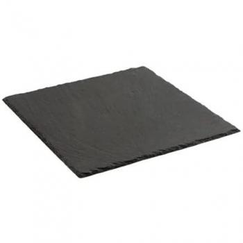 Bandeja de Cerámica Efecto Pizarra Quid Gastro Fun Negro 30 x 30 cm (12 Unidades)