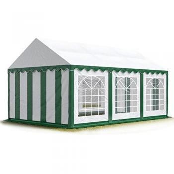 Carpa para fiestas TOOLPORT 3x6 m, lona PVC 700 n, impermeable, verde-blanco