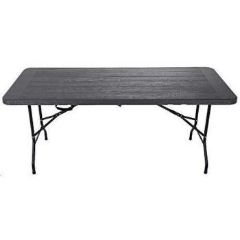 08043806 Mesa Plegable Rectangular Gris Antracita 180 x 75 x 74 cm.