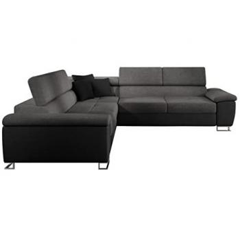 Sofá rinconero Comfivo 265 con función de descanso y caja de ropa de cama, dimensiones 275x71x275cm