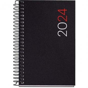 AGENDA ANUAL 2024 MIQUELRIUS CITY CADDY ESPIRAL SEMANA VISTA TAPA PP NEGRO 125x80mm