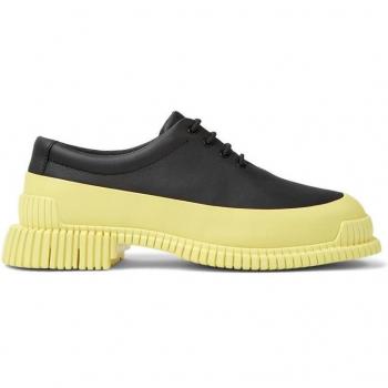 Camper - Zapatos de cordones de mujer en piel amarilla y negra
