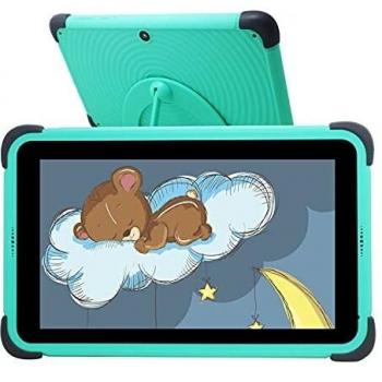 Tablet Niños de 7 Pulgadas, Tablet Niños con ROM de 32GB, IPS HD Display Quad-Core Android 10 WiFi, Tabletas de Aprendizaje con Soporte de Estuche a Prueba de niños, Verde