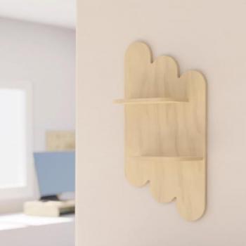 Estantería infantil de pared Rebot con dos baldas, acabado natural - PLYKIT