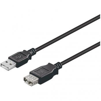 Cable USB NIMO Negro - Alta Velocidad con Conexión USB-A 2.0 macho-hembra USB-A 2.0