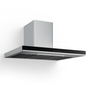 Campana Extractora Klarstein Verosteel 90 cm - Potente 881,6 m³/h, Clase Energética A++, Inox y Cristal, 3 Velocidades + Boost, Control Táctil, Iluminación