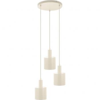 Lámpara colgante moderna Lindby Ovelia, beige, 3 luces E27 de metal