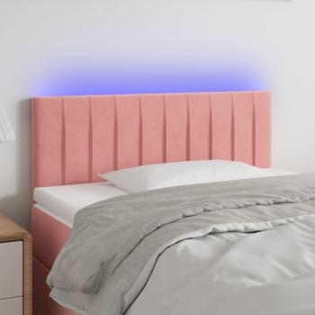 Cabecero LED Rosa 100x5x78/88 cm en Terciopelo con luz integrada
