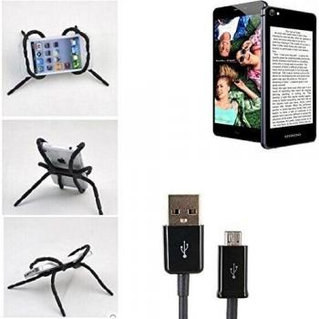 soporte para coche y para mesa etc. para Siswoo R9 Darkmoon, negro araña cable USB. montaje de la salida aire, espejo retrovisor, bicicletas, etc. Trípode - K-S-Trade