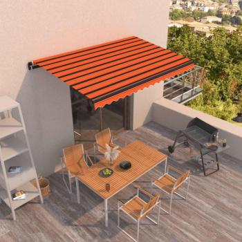 Toldo retráctil manual Día y Noche naranja y marrón 450x350 cm