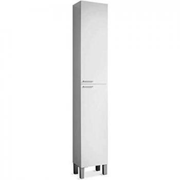 Mueble de Baño, Columna de baño 2 Puertas y 4 Patas, Modelo Koncept, Acabado en Color Blanco Brillo, Medidas: 30 cm
