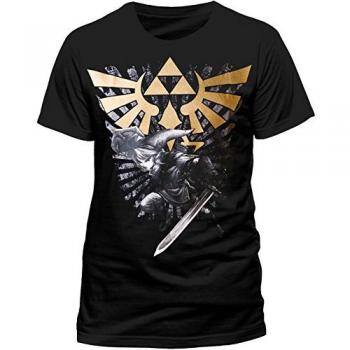 Melie Bianco NINTENDO - ZELDA - Camiseta Hombre, Negro, Small