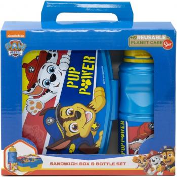 Pack Sandwichera y Botella 380 ml en Caja Regalo Patrulla Canina - Set de Almuerzo y Merienda Especial Vuelta al Cole