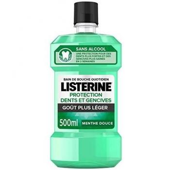 Listerine Enjuague Bucal Protección Dientes y Encías Sabor Menta Suave 500ml