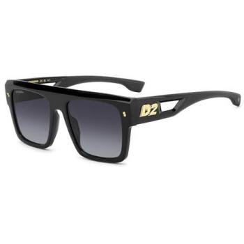 Dsquared2 D2 0127/S Black Square Sunglasses for Men, Unisex, Size 56 MM