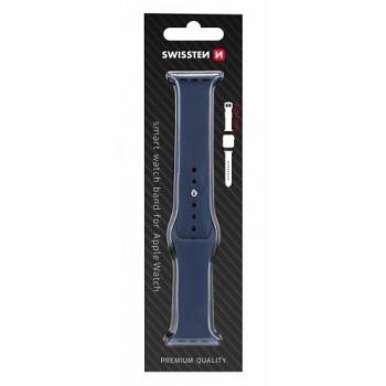 Correa de Silicona Swissten para Apple Watch 42-44mm - Azul Marino