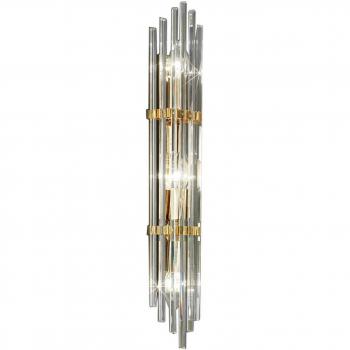 Lámpara de pared ONTARIO Gold 24K con 3 luces, aplique de pared Austrolux Ontario, 60 cm, chapado en oro de 24 K, cristal