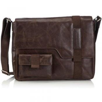 Bruno Banani Postbag - Bolso al hombro de cuero para mujer, color marrón, talla 40x33x11 cm