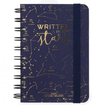 Agenda 2024 de Legami Stars con diseño multilingüe y formato de un día por página