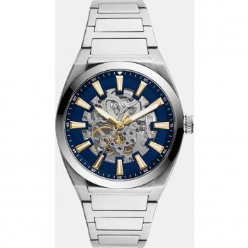 Fossil Everett Automatic Stainless Steel Blue Face Watch ME3220